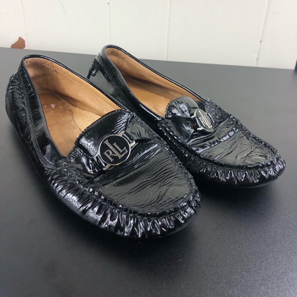 Lauren Ralph Lauren Women's Carley Slip-On Loafer Leather Driving Shoes Size 7